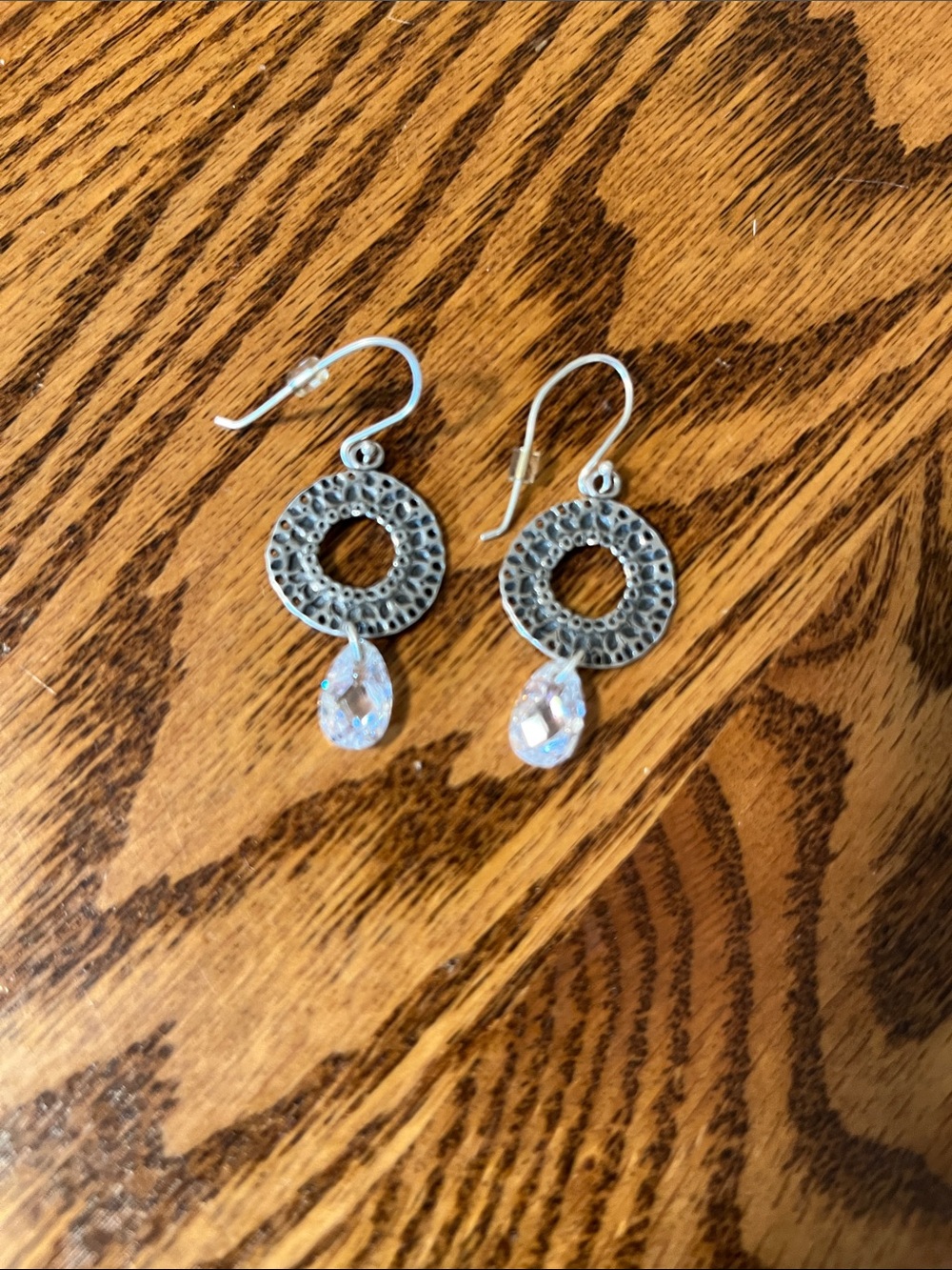 Silpada Sterling Silver Circle Earrings with Iridescent Teardrops